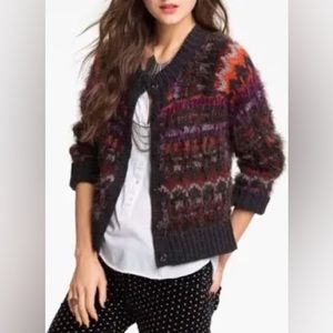 FREE PEOPLE XS Nordic parti Alpaca Wool button sweater